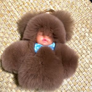 Real fur bag charms